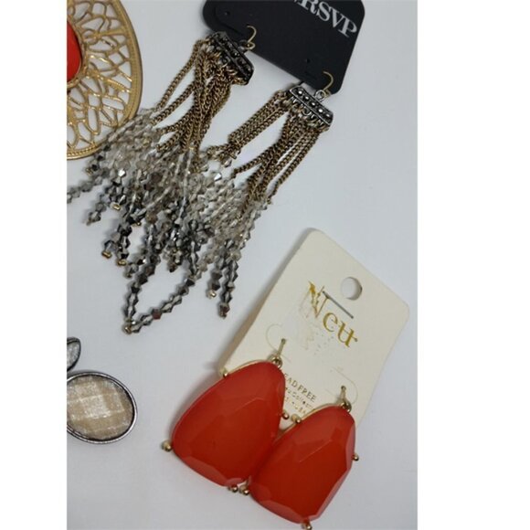 Bundle lot 4 dangle drop statement trendy long dressy dress up earrings new nwt - Picture 3 of 4